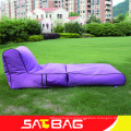 Outdoor foldable lounge and chair bean bag in garden